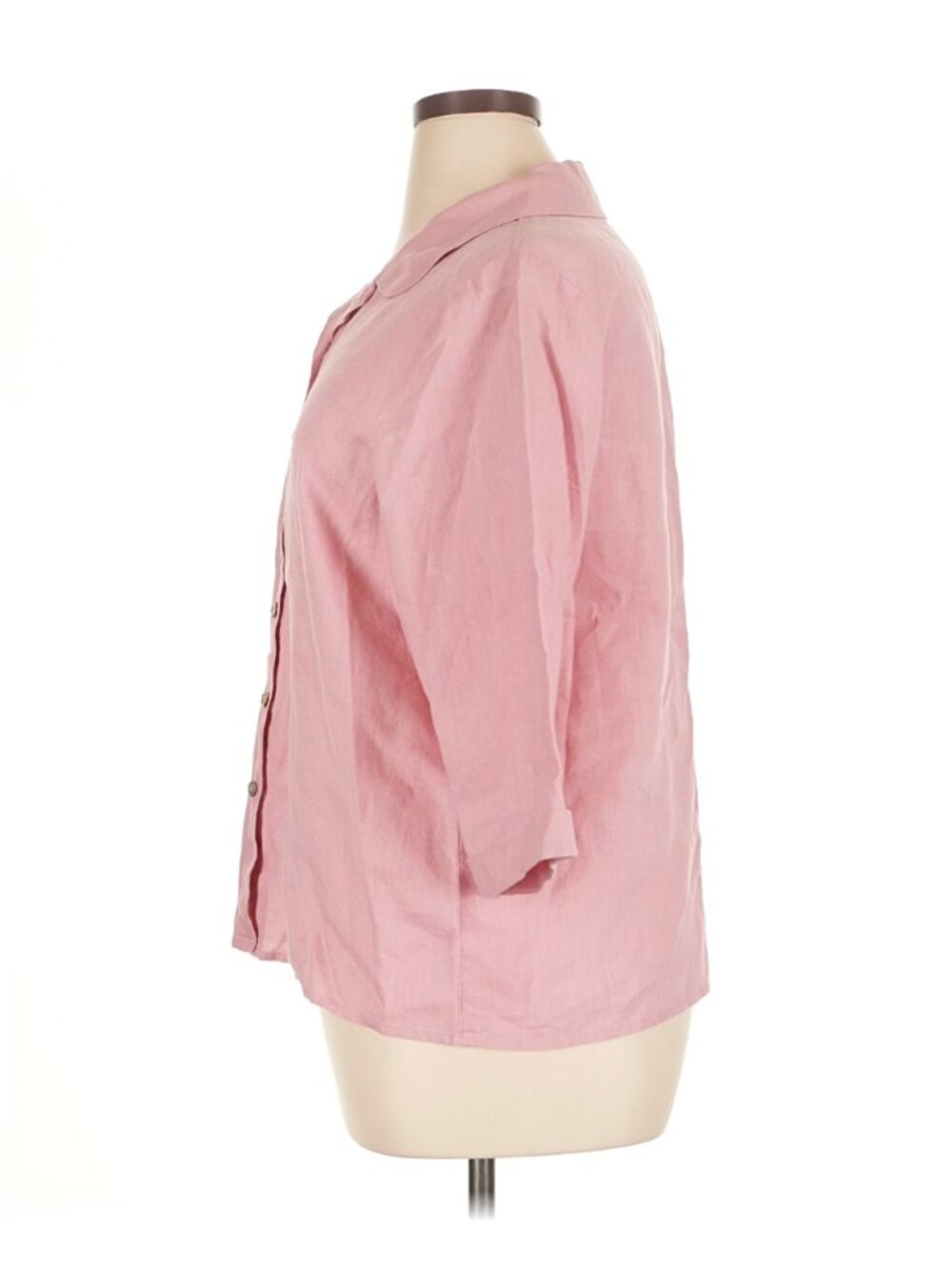 Grae Cove Women's Hollister Pink Linen Button-Down Shirt 3/4 Sleeve - Size XL - Picture 6 of 12